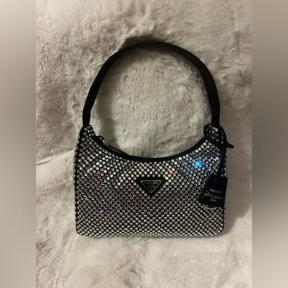 Brand New Prada Reedition Crystal bag in black - Picture 6 of 13